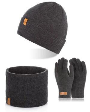 Brødrene 3w1 czapka cz8 + komin k2 + rękawiczki r1 ciemnoszary