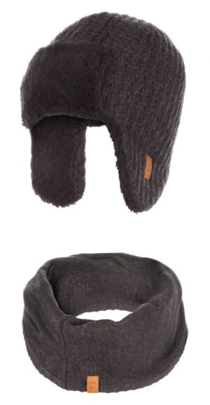 Brødrene 3w1 czapka cz5 + szalik s1 + rękawiczki r1 ciemnoszary