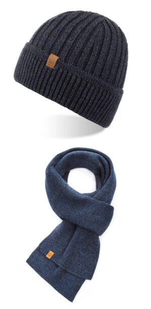 Brødrene granatowa czapka cz12 + szalik s1 komplet