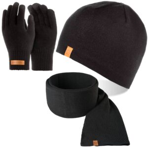 Komplet zimowy czapka cz1 + szalik s6 + rękawiczki r1 czarny