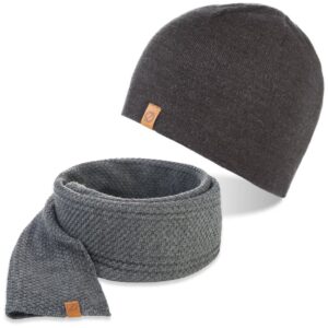 Brødrene komplet czapka cz1 + szalik s5 ciemnoszary