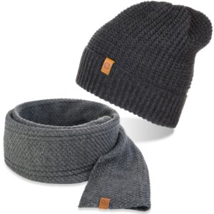 Brødrene męski komplet czapka cz14 + szalik s5 szary