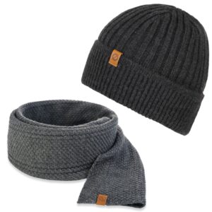 Brødrene czapka męska cz12 + szalik s5 ciemnoszary