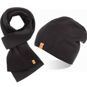 Czarny komplet brødrene czapka cz2 + szalik s1