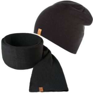 Komplet 2w1 czarna czapka cz4 + szalik s5 brødrene