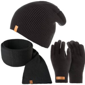 Komplet 3w1 czapka męska cz7 + szalik s6 + rękawiczki r1