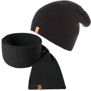 Komplet czarny brødrene czapka cz7 + szalik s6
