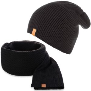 Brødrene komplet męski czapka cz7 + szalik s5 czarny