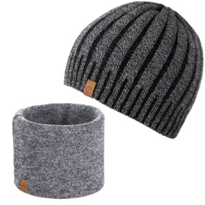 Szary komplet zimowy brødrene czapka cz16 + k2