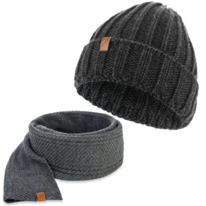 Grafitowy komplet brødrene czapka cz47 + szalik s5