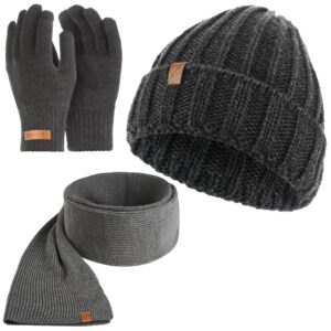 Brødrene czapka cz47 + szalik s6 + rękawiczki r1 szary