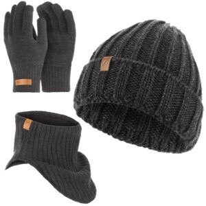 Brødrene szara czapka cz47 + komin k1 + rękawiczki r1