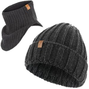 Grafitowy komplet czapka cz47 + komin k1 brødrene