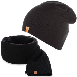 Czarny komplet czapka cz4 + szalik s6 brødrene