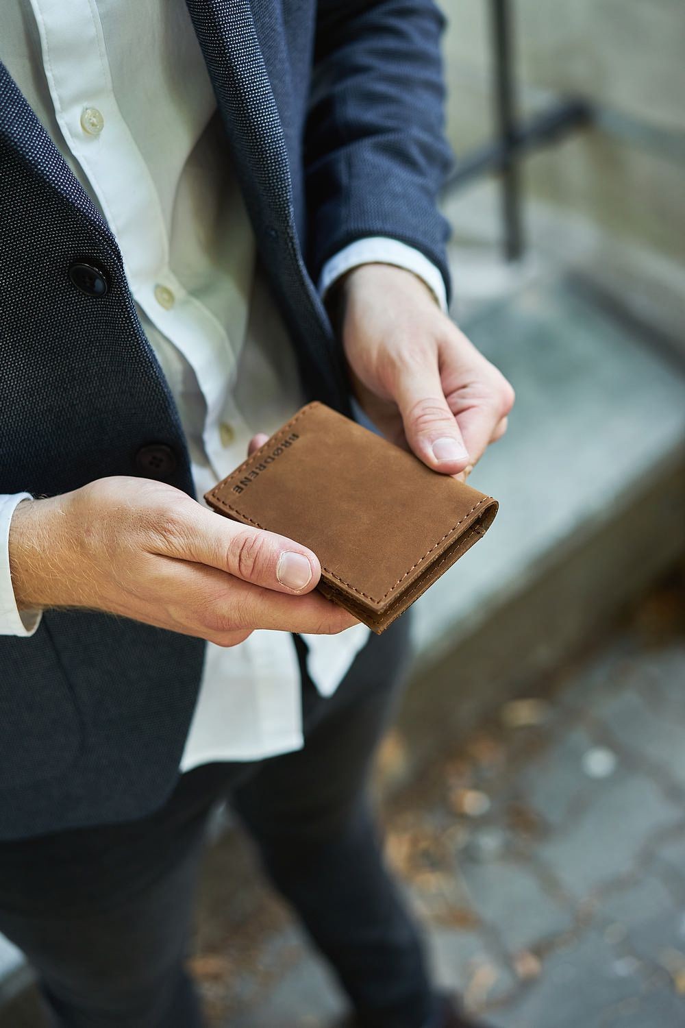 Skórzany portfel slim wallet brødrene sw03 jasny brąz - obrazek 2