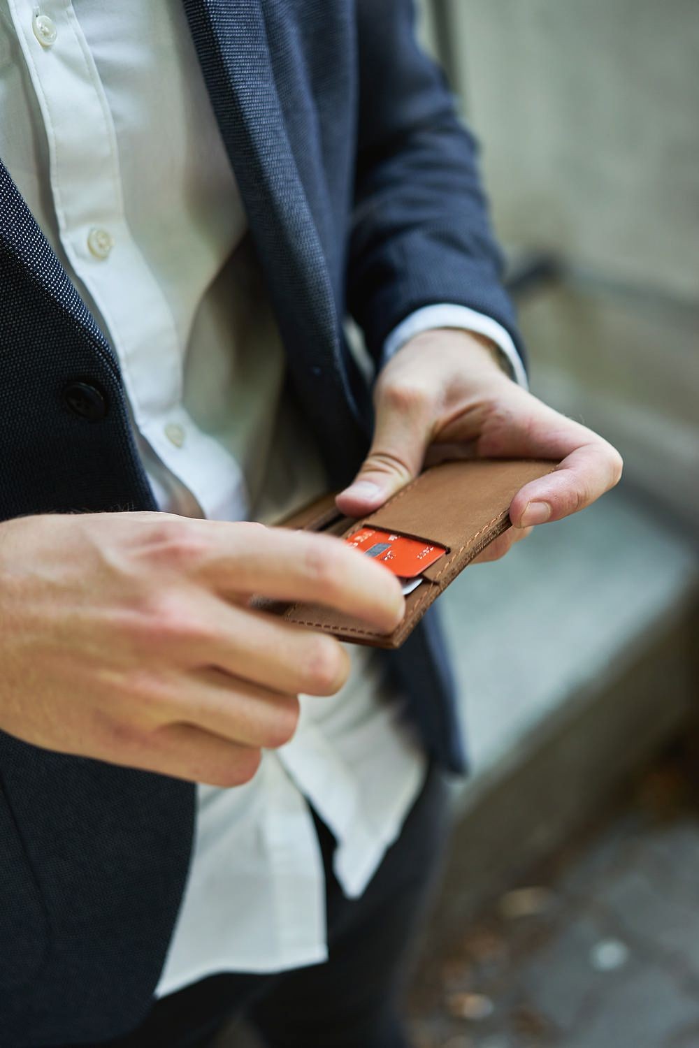 Skórzany portfel slim wallet brødrene sw03 jasny brąz - obrazek 3