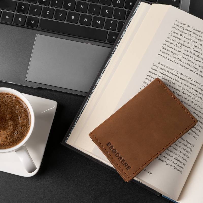 Skórzany portfel slim wallet brødrene sw03 jasny brąz - obrazek 4