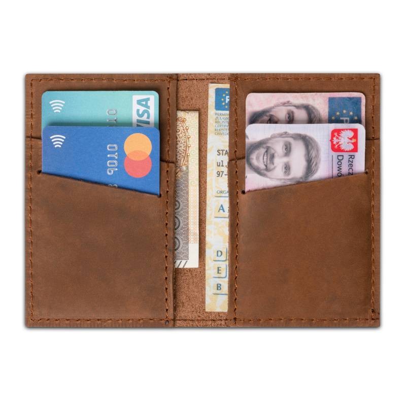 Skórzany portfel slim wallet brødrene sw03 jasny brąz - obrazek 6