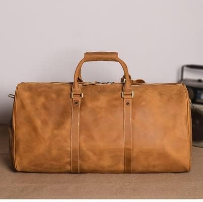 Męska torba podróżna vintage skóra geunine duża pojemność listonoszka na jedno ramię do 15-calowego laptopa z torbą na buty (kolor: B)