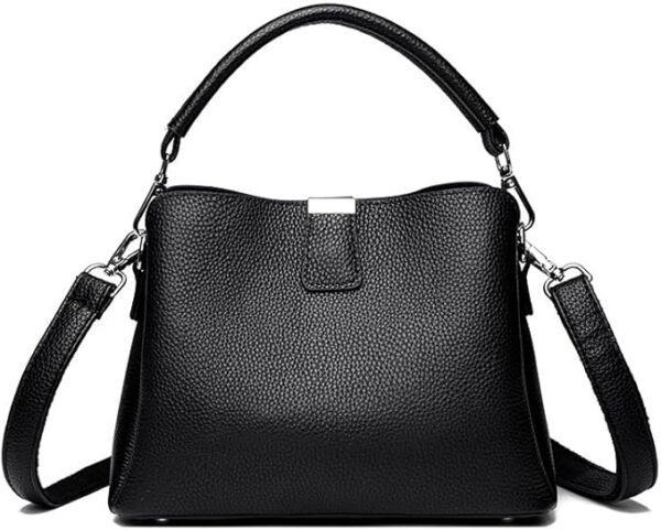 Sun Awesome skórzane torby na ramię, torebka, torba crossbody, średniej wielkości, torby dla kobiet, czarna
