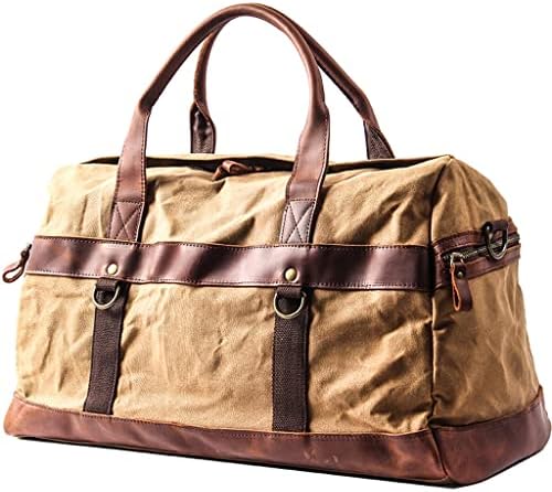 Wodoodporna woskowana skórzana torba podróżna męska Torba na bagaż podręczny Carry on Large Tote Vintage Men Duffle