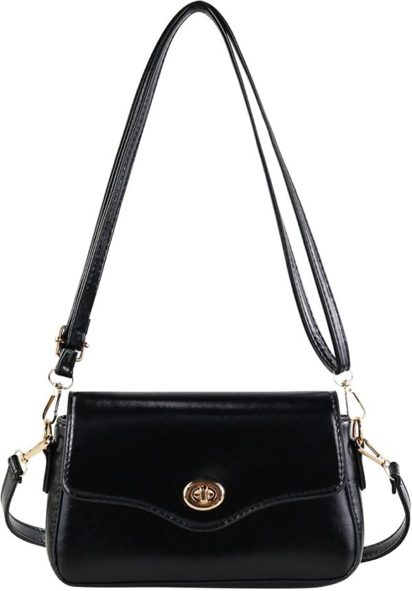 Mała torebka damska ze skóry PU, torba na ramię Crossbody Bag Tashen z 2 paskami, torba na ramię w stylu vintage, na randkę, na co dzień i w podróży