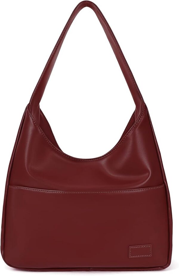 GSenhui Torba na ramię w stylu vintage, skórzana, retro, torba na ramię, torba do przenoszenia, vintage, duża pojemność, z magnetyczną klamrą, Hobo Tote Bag brązowa