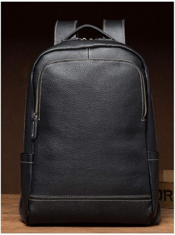 XIANGFABB Plecak Męski Anti-theft skórzany plecak, plecak podróżny, wielofunkcyjny port ładowania USB, torba komputerowa podróżna, plecak do laptopa, plecak/biznes (Color : Black-S)