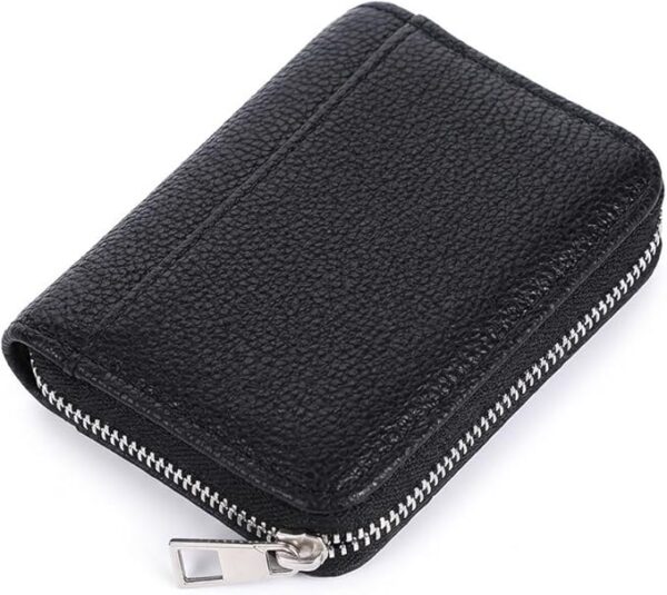 Portfel damski, skórzany, czarny, 3-krotny, duży, z ochroną RFID, elegancki portfel damski z wieloma przegródkami na karty i przegródką na monety, praktyczny portfel dla kobiet jako pomysł na prezent
