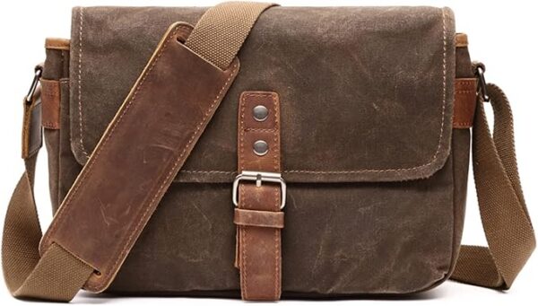 FANDARE Torba na ramię w stylu retro, męska, płótno żaglowe, torba robocza, torba listonoszka, torba na ramię, torba męska do zawieszenia, na podróż, do szkoły, na uczelnię, do pracy, na świeżym