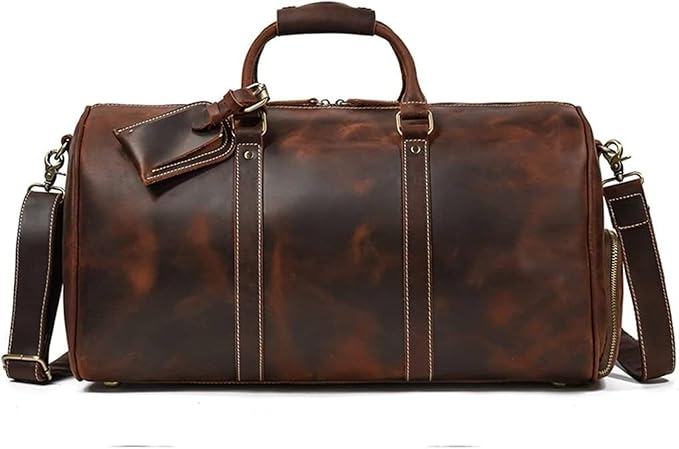 Męska torba na bagaż podręczny w stylu vintage torba podróżna z kieszenią na buty skórzana listonoszka na ramię do laptopa