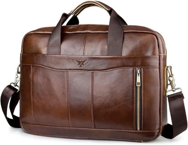 BAGZY męska prawdziwa skóra laptop teczka torba na ramię listonoszka torebka na ramię torba na ramię biznes komputer torba tornister plecak szkolny 40 cm torba na laptopa do biura pracy