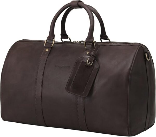 DRAKENSBERG Skórzana torba weekendowa "James" (45 cm) - kompaktowa, mała torba podróżna, torba sportowa, damska i męska, oficjalny bagaż podręczny lotu, 25 l, kawowo-brązowy, Klasyczny