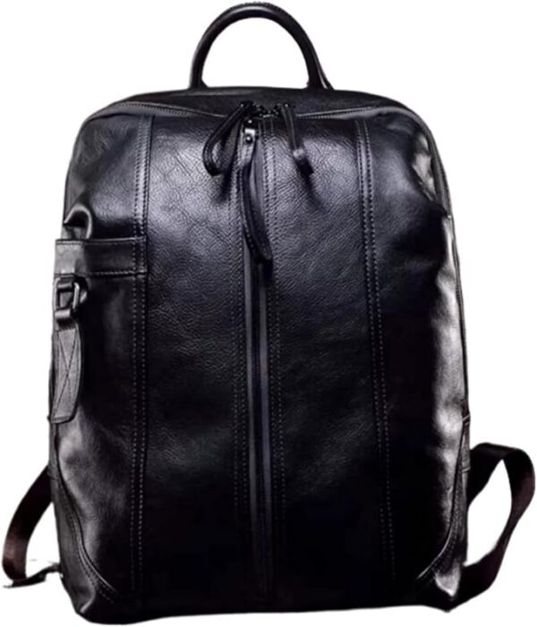 Plecaki Męskie Torby Na Laptopa Torby Na Komputery Ze Skóry Naturalnej Torby Codzienne Plecaki Codzienne Torby Bagażowe Aktówki,Black-L