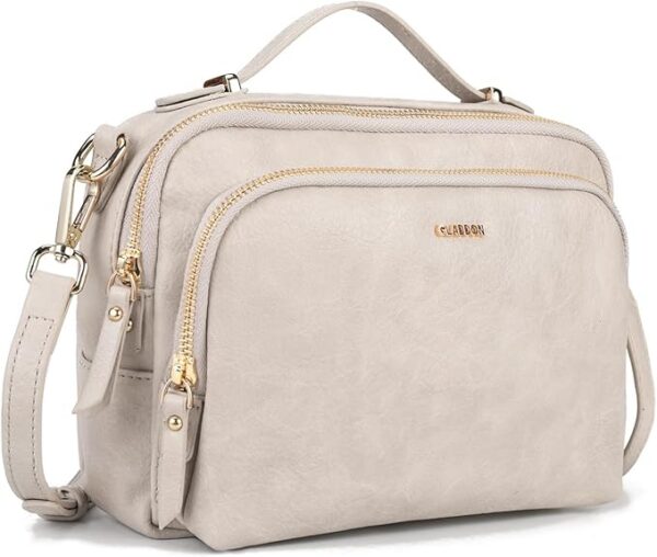 Gladdon Damska torba na ramię, torba na ramię z zamkiem błyskawicznym, torebka crossbody, skórzana torebka mała, damska