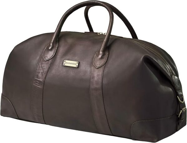 DRAKENSBERG Skórzana torba weekendowa "David" dla mężczyzn i kobiet, styl vintage, możliwość rozszerzenia, kawowo-brązowy (60 cm), Groß, 60cm, 60 Liter, Duża torba podróżna z prawdziwej skóry
