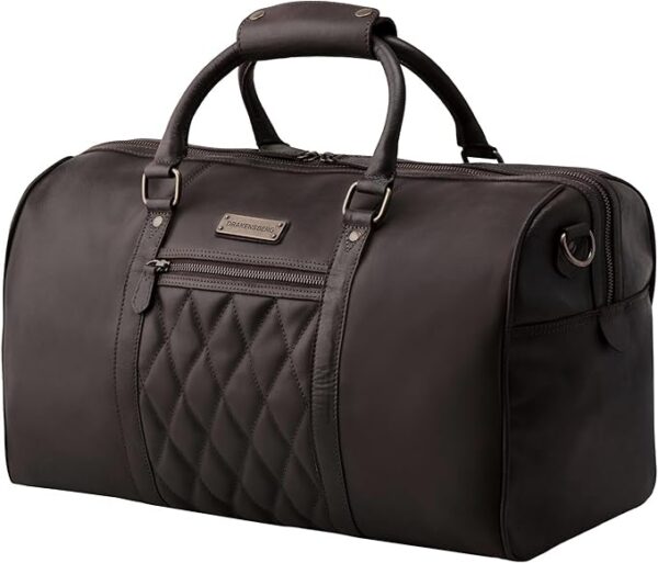 DRAKENSBERG Skórzana torba weekendowa "Mitch" (46 cm), mała torba podróżna, dla kobiet, mężczyzn, dopuszczalny bagaż podręczny, 25 l, kawowo-brązowy, Handgepäck 46cm, 25 Liter, Bagaż podręczny z
