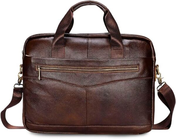 FANDARE Skórzana teczka w stylu retro, męska, na laptopa, crossbody, torba biznesowa z odpinaną torbą na ramię i wieloma kieszeniami, profesjonalna torba na komputer do pracy i podróży