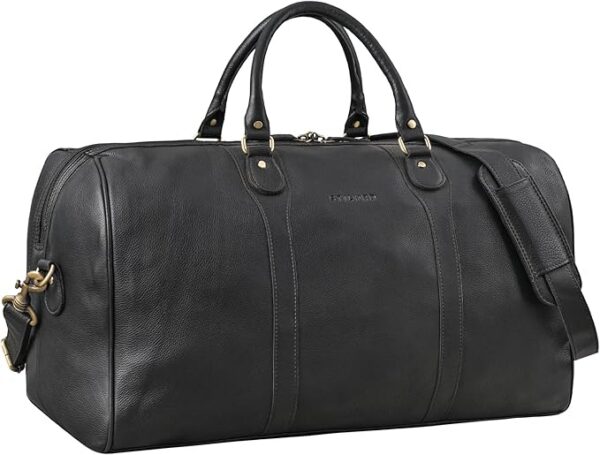 STILORD "Vivaldo" Pojemna Weekender Męski Skórzany Damska Torba Podróżna Vintage Duża Elegancka Torba Sportowa na Ramię Torba na Bagaż Skóra Naturalna Kolor:czarny
