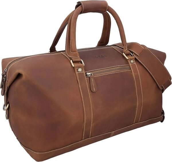 Gusti Torba podróżna, skórzana, męska i damska, Ruben, prawdziwa skóra, weekendowa, męska, brązowa, 36 l, torba w stylu vintage, idealny rozmiar na krótkie wycieczki