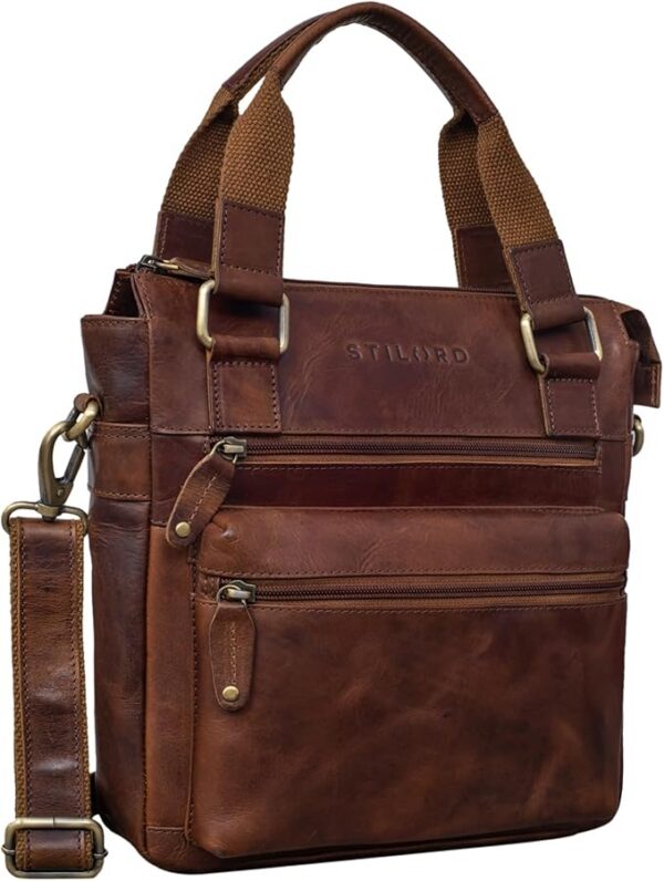 STILORD "Lucia" Vintage skórzana torba damska prawdziwa skóra leisure handbag crossbody bag elegancka torba wieczorowa dla 9,7 cala iPad Kolor:porto - koniak