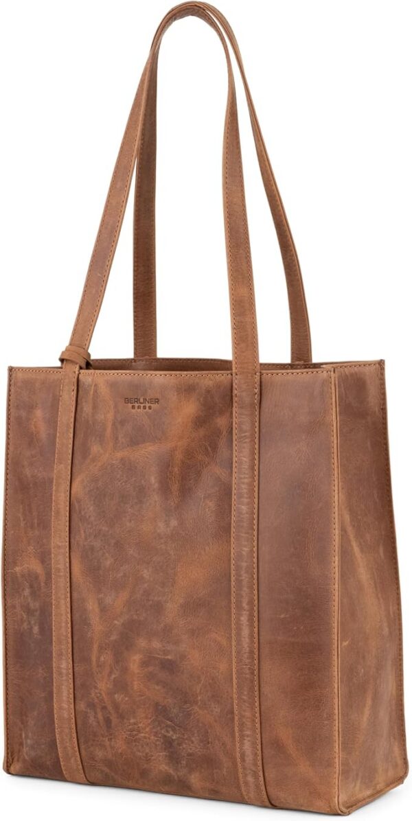 Berliner Bags Premium Shopper Kira, duża skórzana torba na ramię, torba na ramię dla kobiet, piaskowy, 12 l