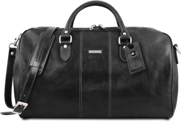 Tuscany Leather Lisbona skórzana torba podróżna - duży rozmiar, Czarny, Big