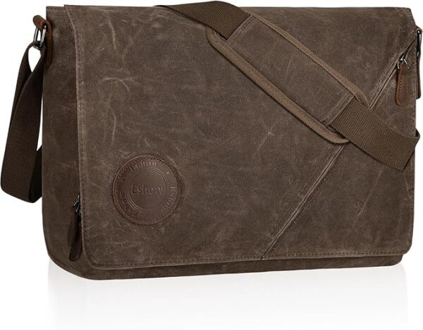 Eshow Męskie płócienne torby na ramię Torba w stylu vintage Retro Crossbody Torba na podróż Wypoczynek Biuro Codzienna szkoła