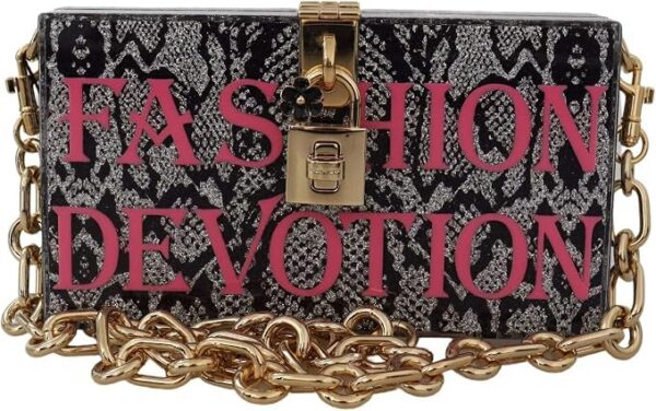 Dolce & Gabbana Gray Fashion Devotion Clutch Plexi SICILY BOX Purse