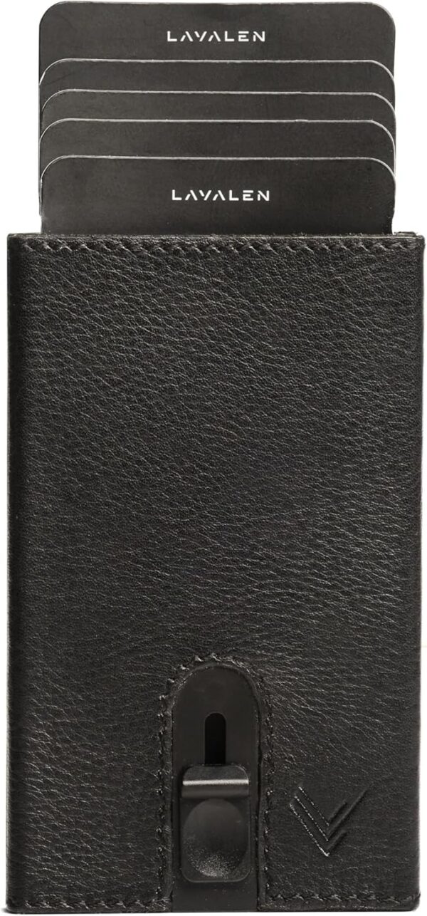 Portfele męskie skórzane - mały męski portfel na karty RFID - Mini skórzane portfele - Slim Wallet for Men - Mały uchwyt na karty - oryginalne prezenty dla mężczyzn., Czarny (Black), 12 × 8 ×