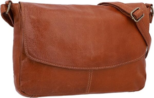 Gusti Leder Torba na ramię dla kobiet Skóra - torebka damska Mała Vintage Look Prawdziwa skóra Brązowa – Elegancka torba crossbody z zamkiem błyskawicznym