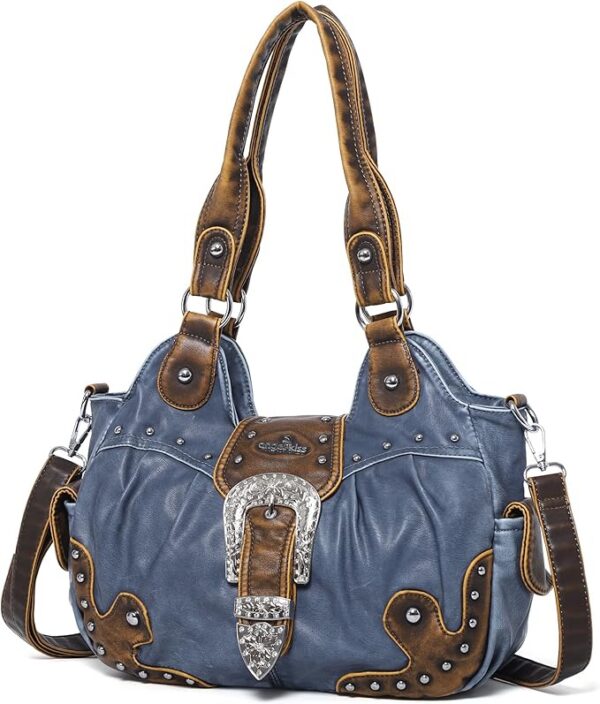 Angel Kiss Torby hobo dla kobiet wegańskie skórzane torebki i torebki damskie eleganckie torby na ramię torebki crossbody z metalowymi ćwiekami