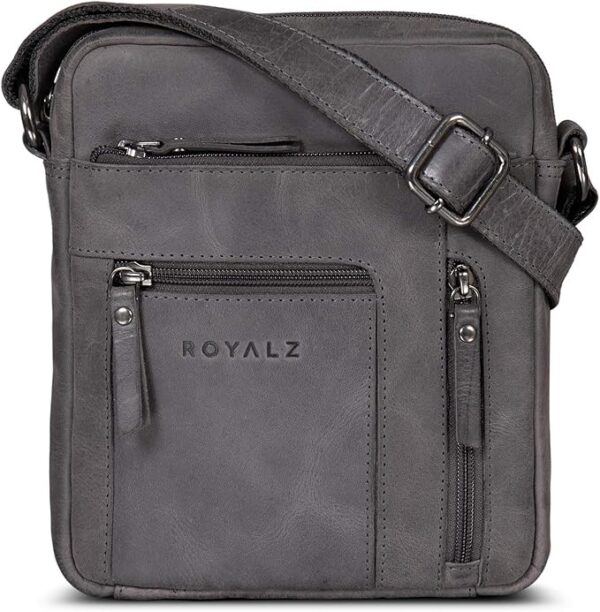 ROYALZ Dallas mała męska torba na ramię z prawdziwej skóry w stylu vintage o wyglądzie mini torebki dla mężczyzn