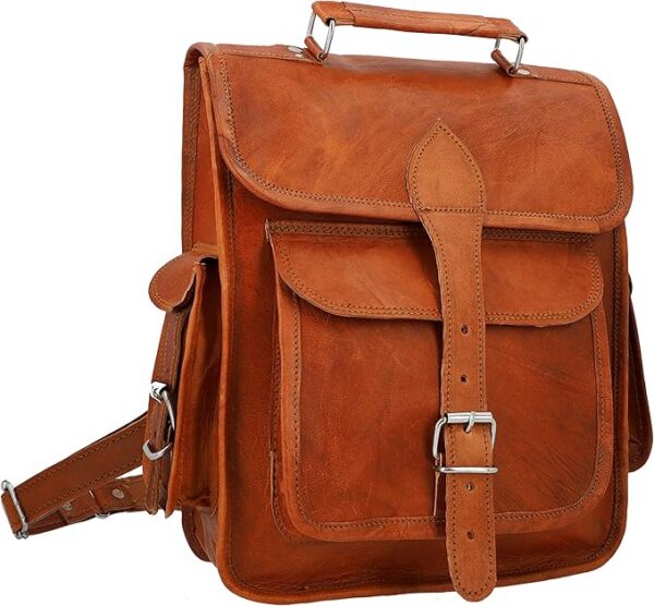 Gusti Plecak Skórzany Vintage Dla Kobiet i Mężczyzn - Wytrzymały Skórzany Plecak Na Co Dzień Z Koziej Skóry - Ręcznie Wykonany Design